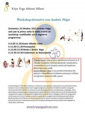 Workshop con Andréa Paige domenica 25 Ottobre 2015 - Kriya Yoga Ashram ®