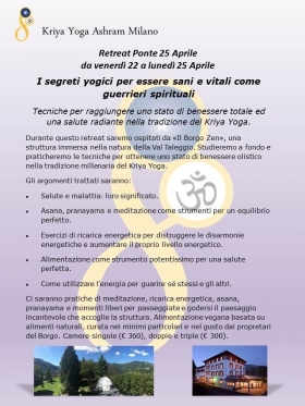 Retreat ponte 25 Aprile - Kriya Yoga Ashram ®